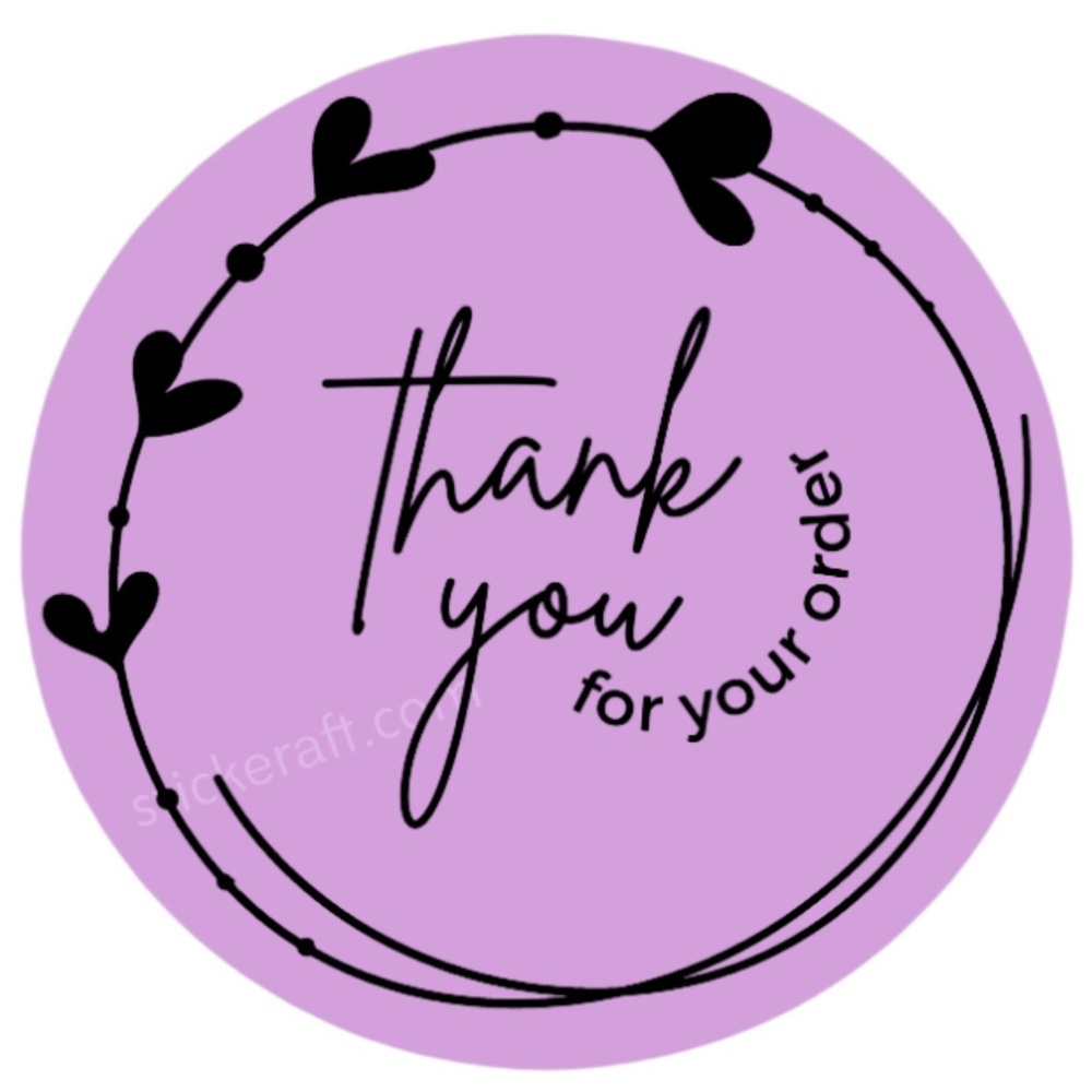 Pack of 100 Stickers 2in thank you for your order Stickers Packaging Supplies - Picture 12 of 13